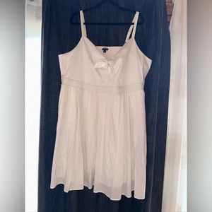 Torrid 4 (4X 26) White Tie Front Mini Poplin Skater Sun Pin Up Tank Dress